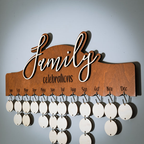 Tags for Wooden Wall Family Birthday Board