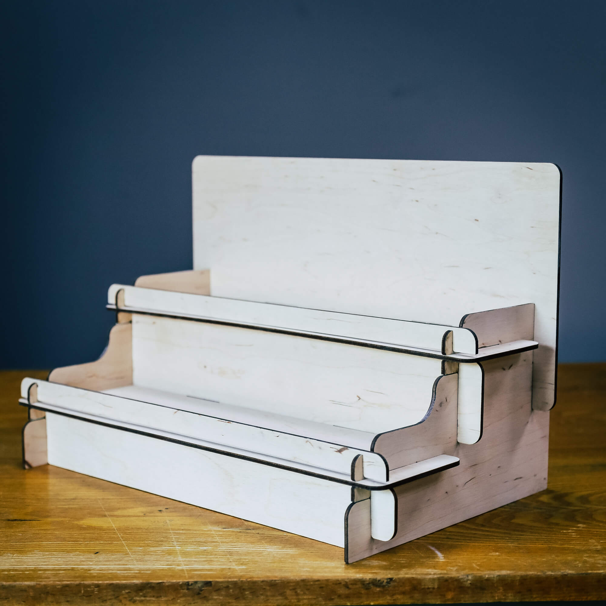 Collapsable Stand Design Wooden Display Riser - 2-Tier Collapsible Stand – CustomCraftUA