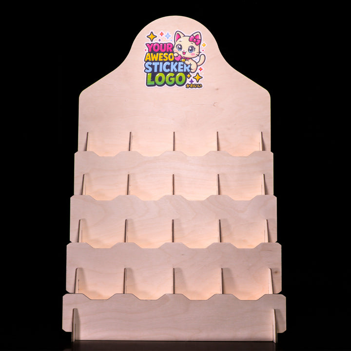 Sticker Box Stand 4-Tier Wooden Sticker Display Stand | Countertop Rack – CustomCraftUA