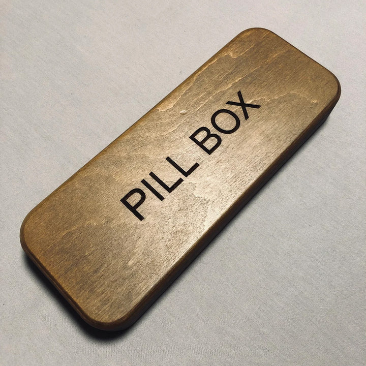 Customizable wooden pill box organizer
