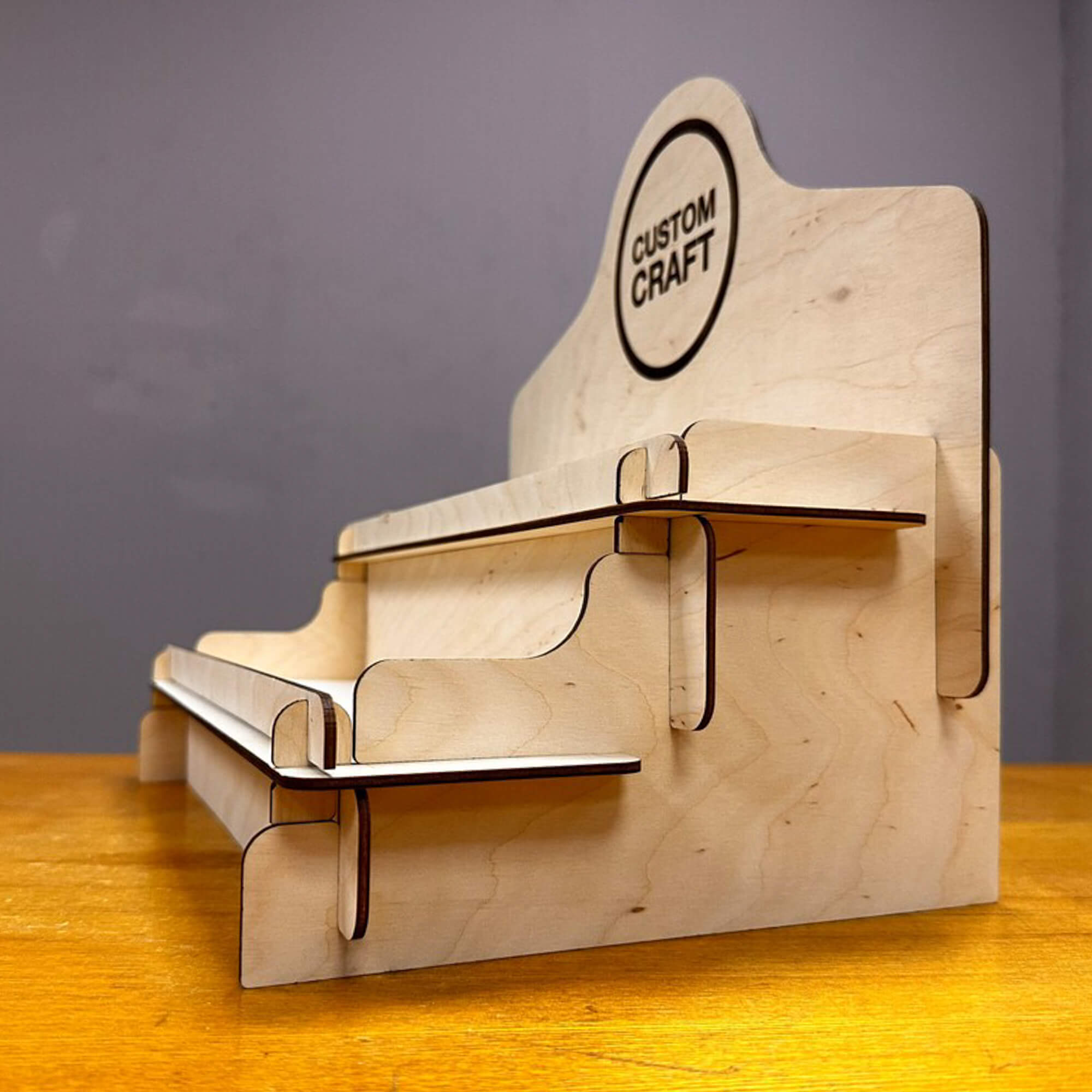 Collapsable Riser Table Top Wooden Display Riser - 2-Tier Collapsible Stand – CustomCraftUA