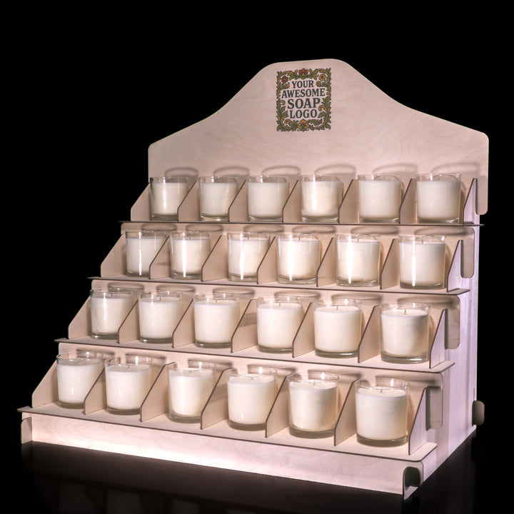 Canle Rack Candle Display Rack - 4 Tiered Wooden Countertop Display Shelf for ...