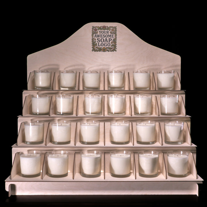 Candle Rack Storage Candle Display Rack - 4 Tiered Wooden Countertop Display Shelf for ...