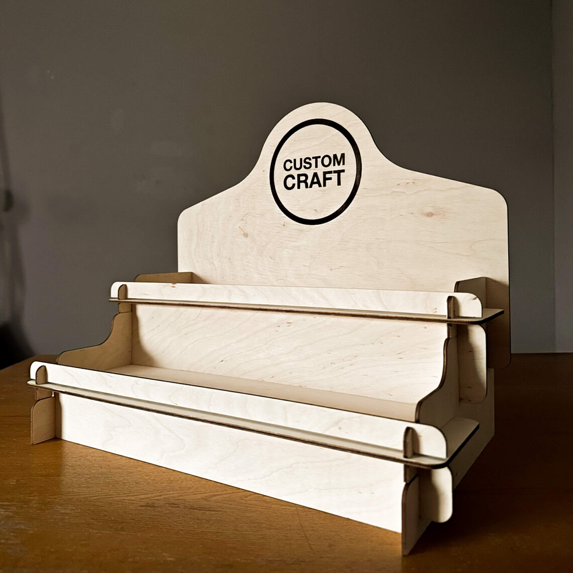 Wooden Display Riser - 2-Tier Collapsible Stand – CustomCraftUA
