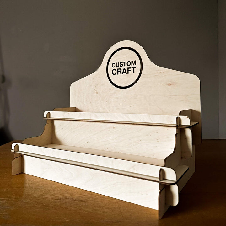 Wooden Display Riser - 2-Tier Collapsible Stand – CustomCraftUA