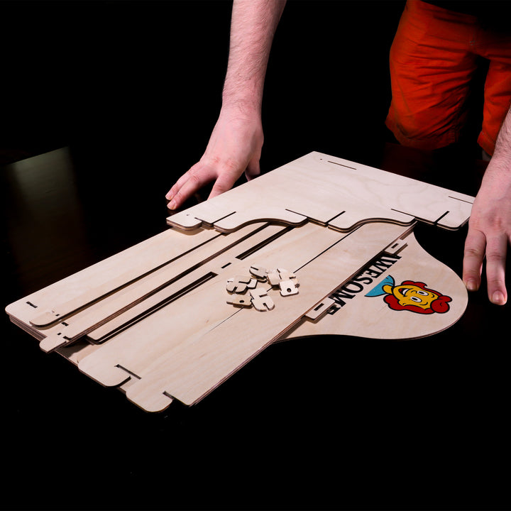 disassembled vendor display stand