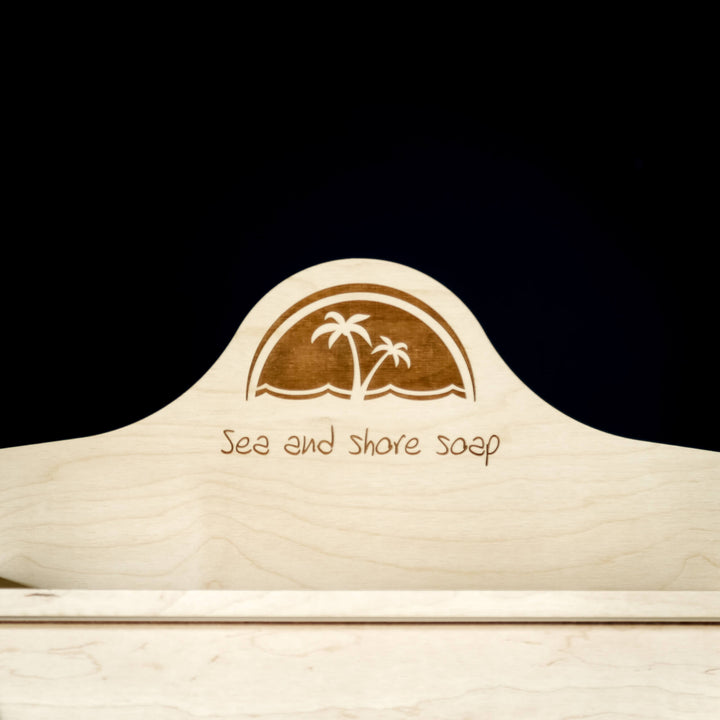 Customizable wooden display stand logo