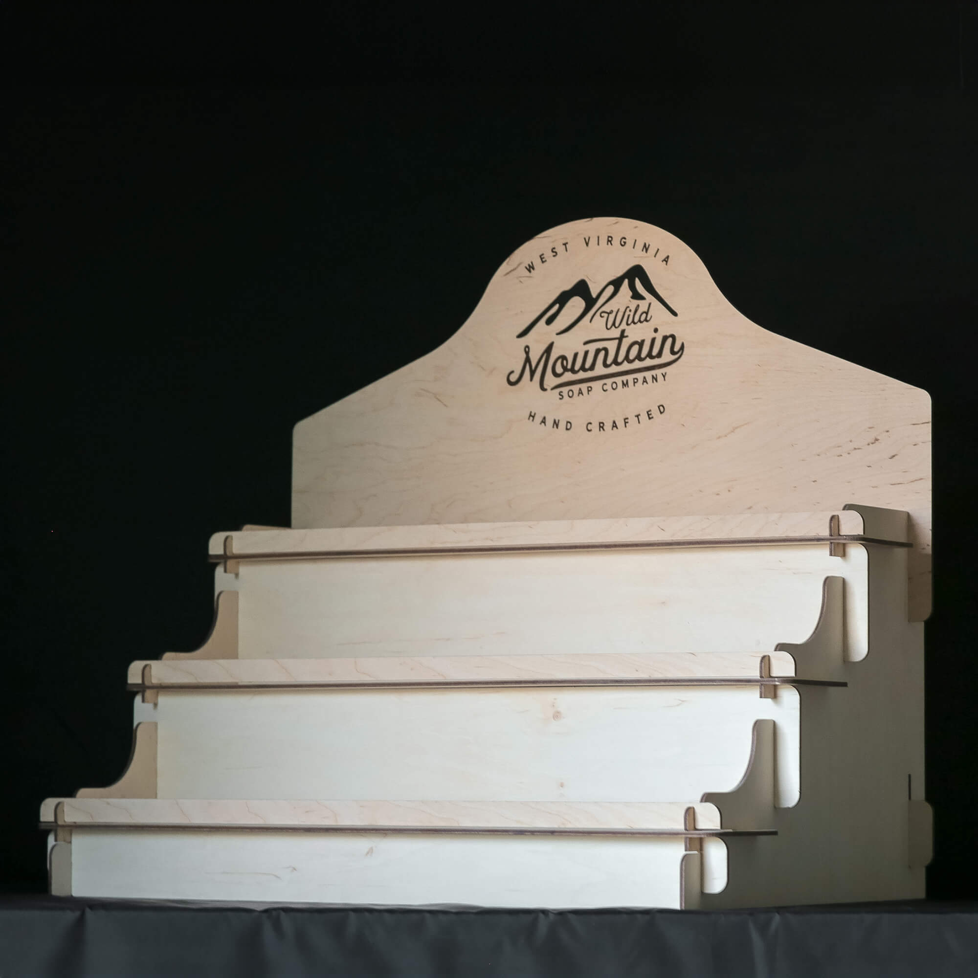 3-Tier Wooden Display Stand for Retail and Crafts – CustomCraftUA