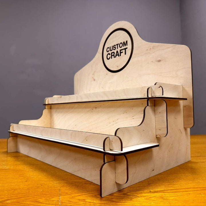 Wooden Display Riser - 2-Tier Collapsible Stand – CustomCraftUA
