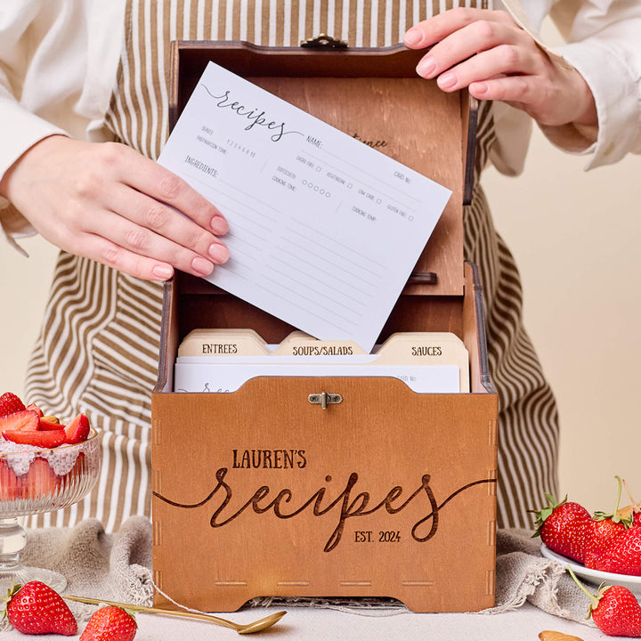 5x7 recipe card binder Personalized Western Recipe Card Binder: Solid Wood, Rustic Farmhouse