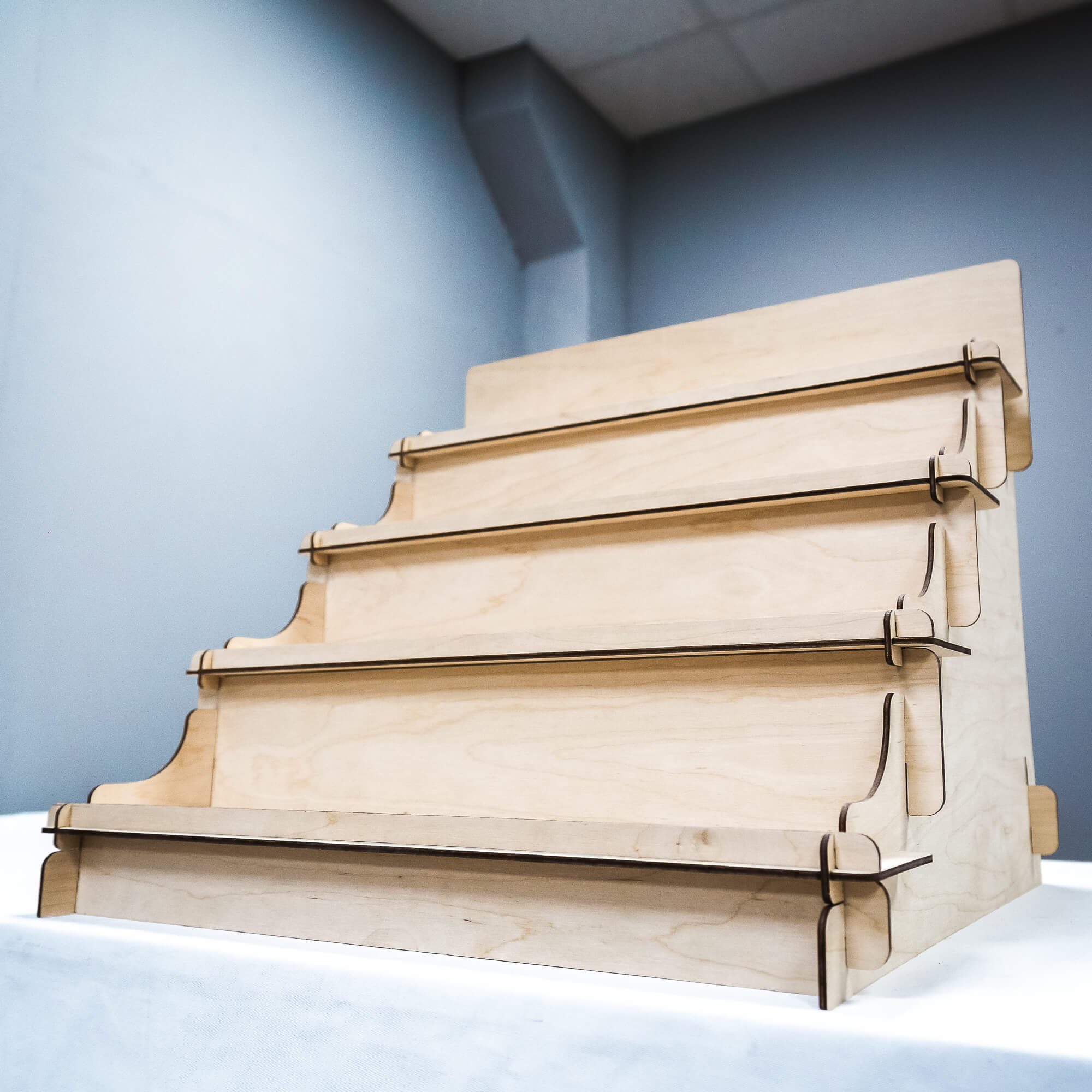 4-Tier Wooden Display Stand | Countertop Craft Show Riser for Soap ...