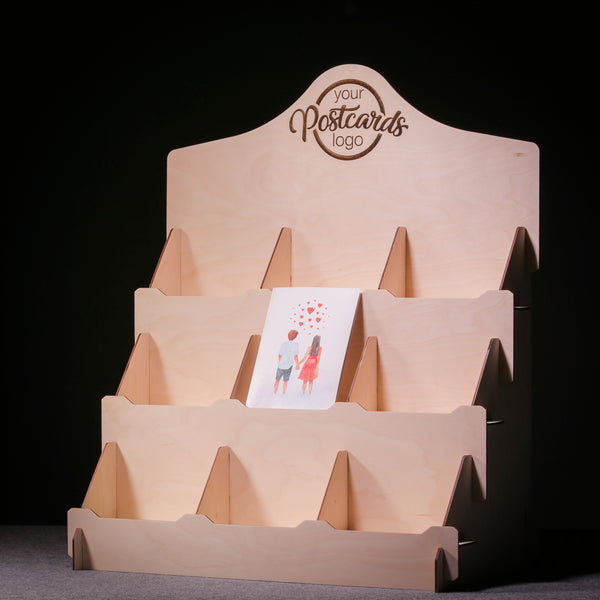 Photocard and Postcard Display Stand with Dividers