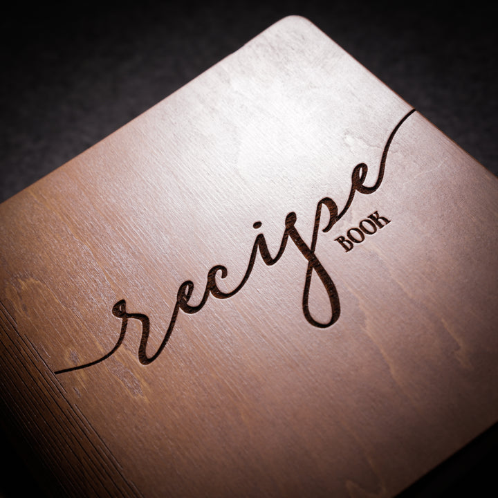 Close-up of birch plywood texture on Recipe Book