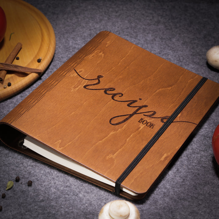 personalised wooden recipe book