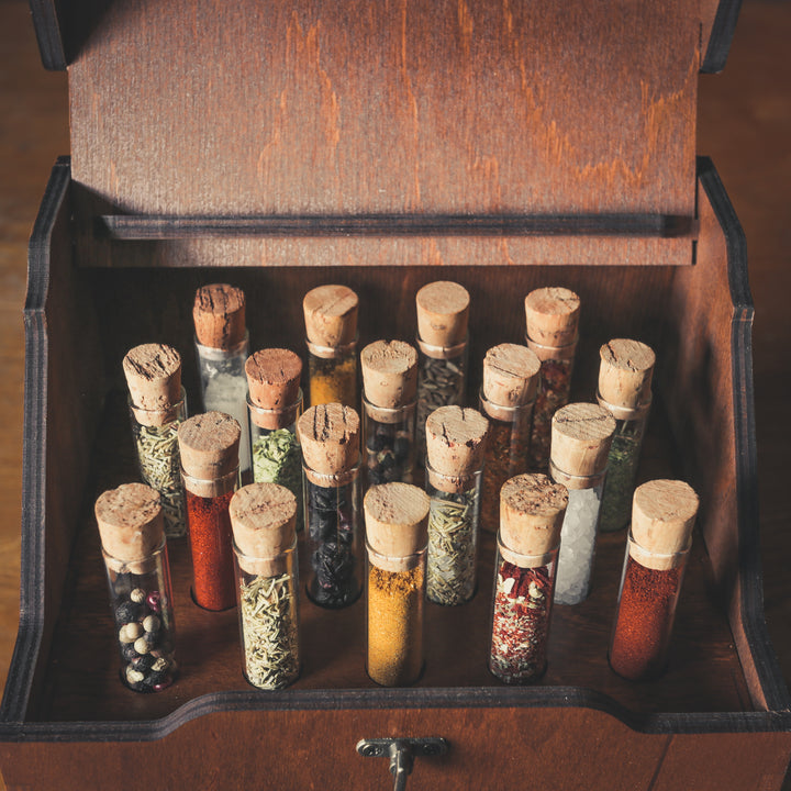 Custom Wooden Spice Box with Test Tubes - Unique Kitchen Gift ...