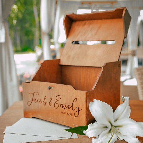 Wedding Wooden Card Box for Envelopes
