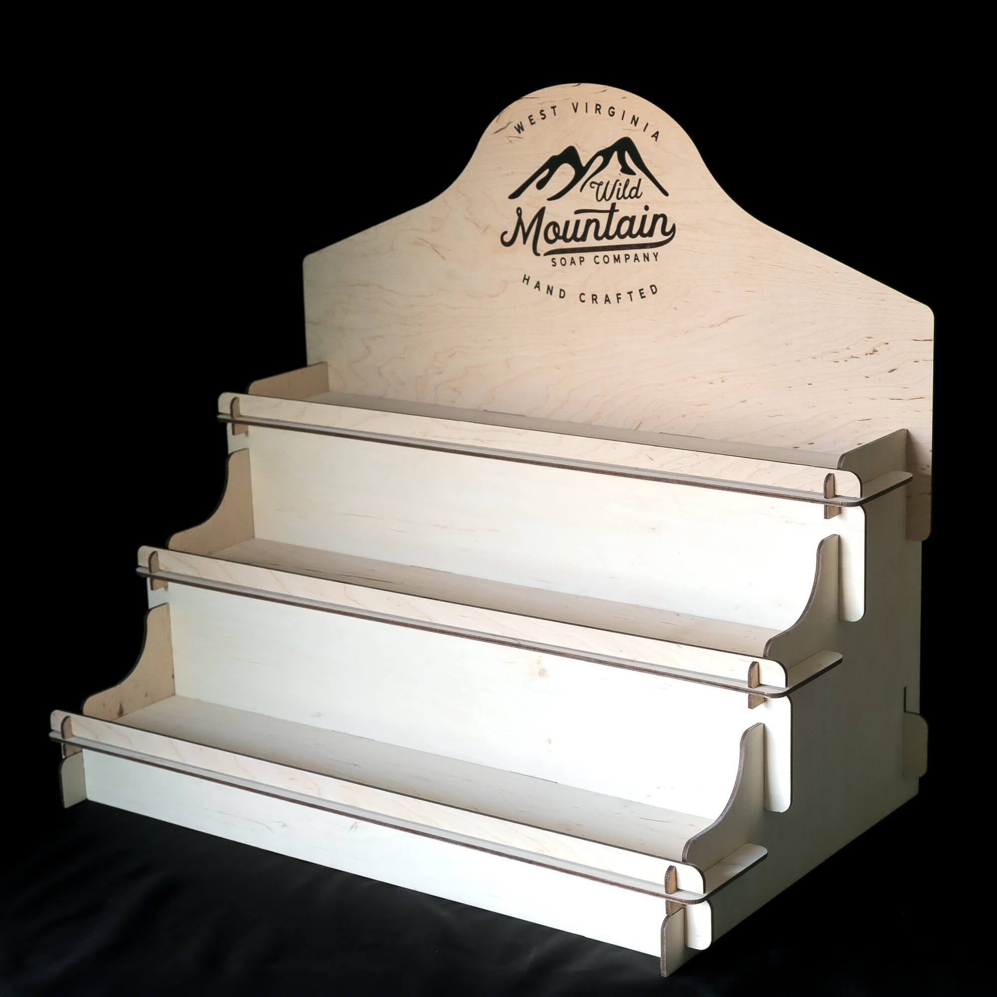 3-Tier Wooden Display Stand for Retail and Crafts – CustomCraftUA
