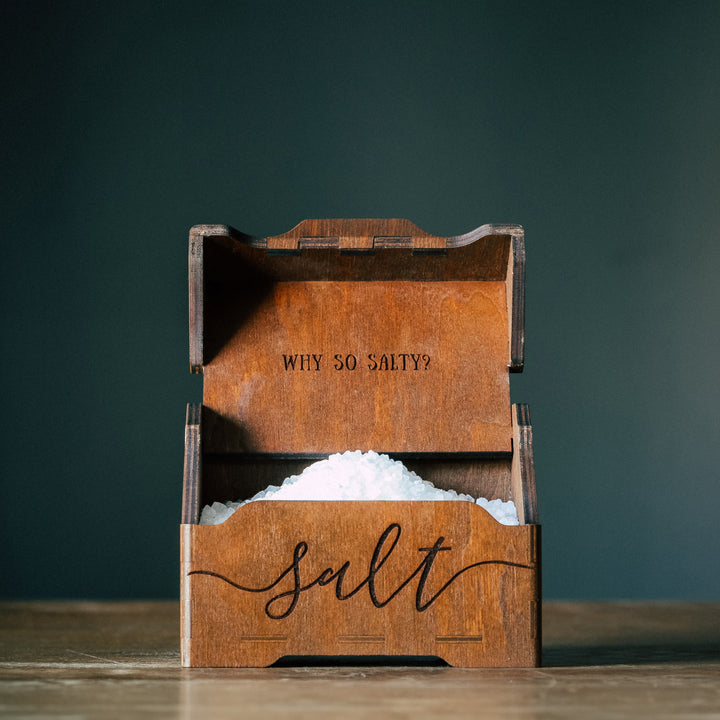 Customizable wooden salt cellar with free engraving option